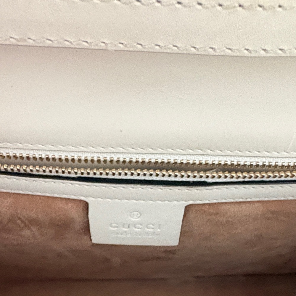 Gucci White Satchel with Floral Embroidery - Picture 5 of 11